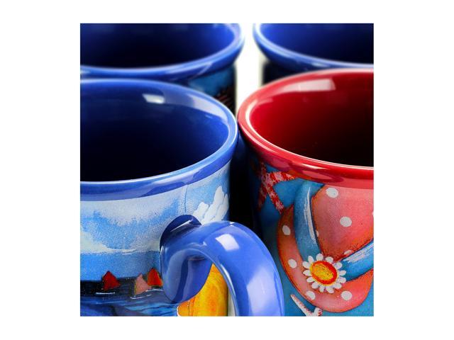 Gibson Home Beachcomber 4pc 16oz Stoneware Mug Set in Assorted Designs -  20587801