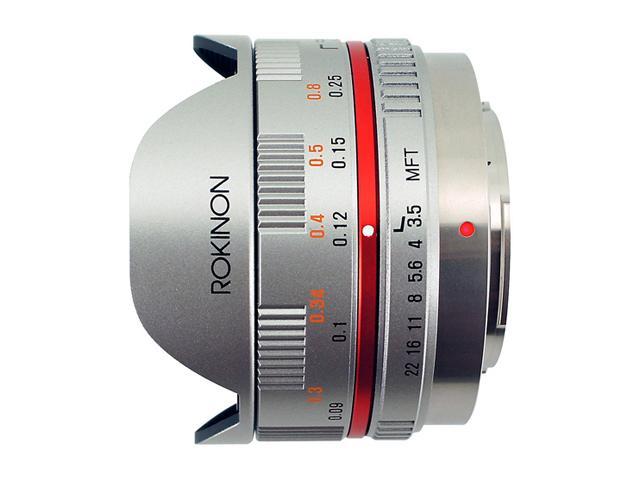 Rokinon 7.5mm 1:3.5 UMC Fisheye CS Lens for Micro 4/3 Silver - FE75MFTS