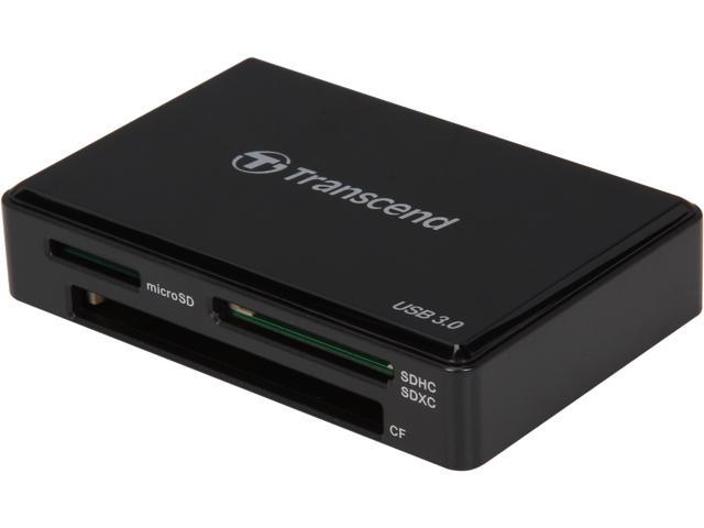 Transcend TS-RDF8K USB 3.0 Support SDHC/SDXC/UDMA6/UDMA7 CF and MSXC, with  CF, SD, and Micro Slot Flash Card Reader - Black