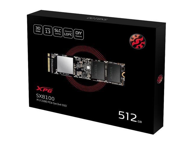 XPG SX8100 Series: 512GB PCIe Gen3x4 M.2 2280 Solid State Drive