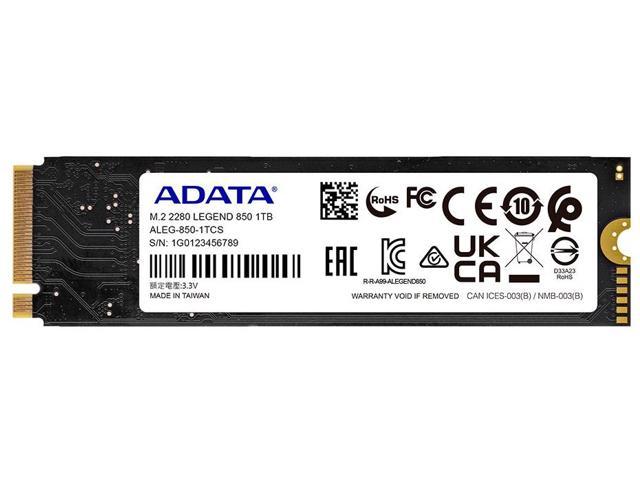 ADATA LEGEND 850 M.2 2280 1TB PCI-Express 4.0 x4 3D NAND Internal