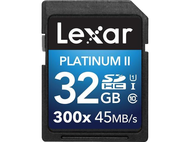 Lexar 32GB Platinum II 300x SDHC UHS-I/U1 Class 10 Memory Card (LSD32GBBNL300)