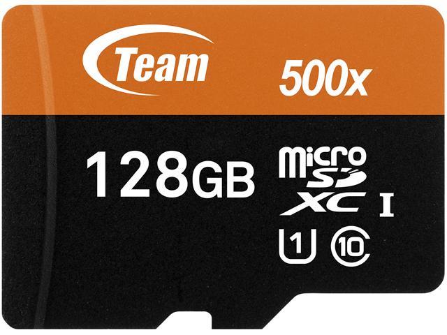 Team 128GB microSDXC UHS-I/U1 Class 10 Memory Card with Adapter, Speed Up to 80MB/s (TUSDX128GUHS03)