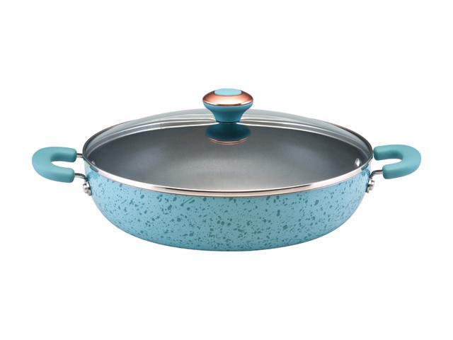 Paula Deen Riverbend Cookware Frying Skillet Pan Nonstick Blue Speckle 12.5 in 