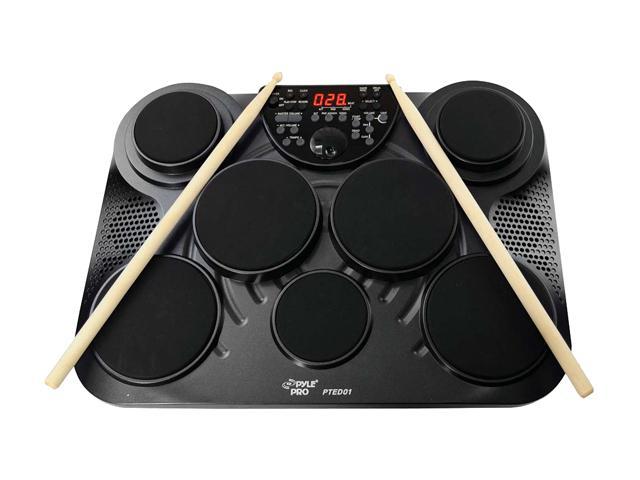 Built-In Speakers Loaded W/Drum Electric Kits & Songs Foot Pedals Drumsticks PTEDRL12 Pyle Electronic Roll Up MIDI Drum Kit W/ 7 Electric Drum Pads Power Supply Tabletop Roll Up Drum Kit 