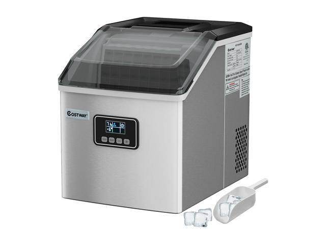 48lbs Daily Ice Cube Makers,Stainless Steel Ice Makers Countertop,Tabletop Ice Maker Machine With a Scoop and a 4.5 Pound Storage Basket SOUKOO 2 in 1 Water Ice Maker 