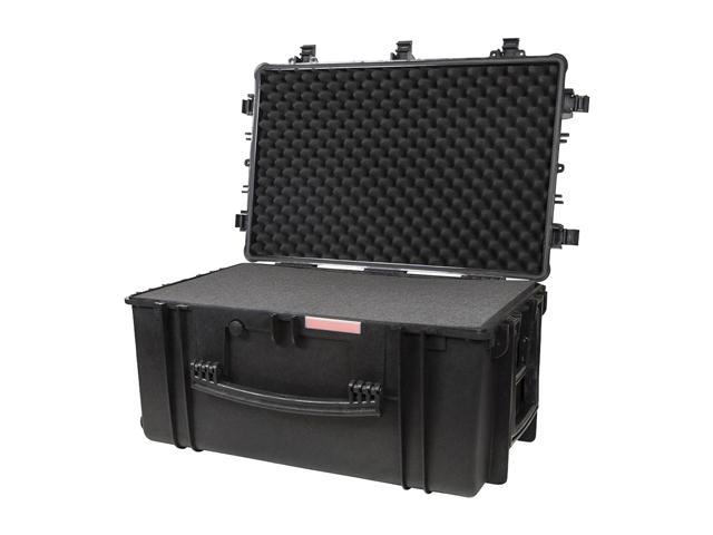 Monoprice Weatherproof Hard Case With Wheels And Customizable Foam, 33 