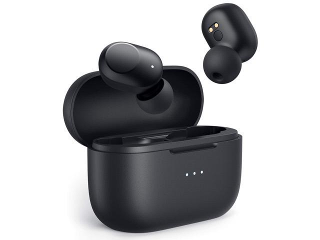 AUKEY True Wireless Stereo Earbuds Bluetooth 5 Headphones with Wireless and USB C Charging Case In-Ear 30H Playtime IPX5 Water Resistance Low Latency Earphones for iPhone Android Black EP-T31