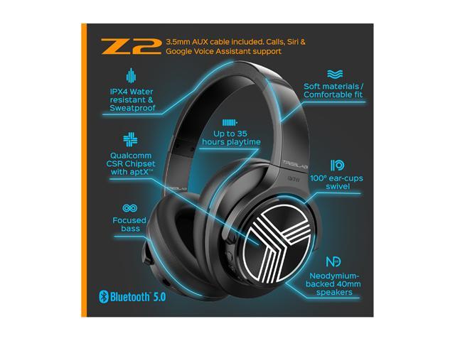 TREBLAB Z2 Active Noise Cancelling Bluetooth Headphones Over Ear Pack of 2 