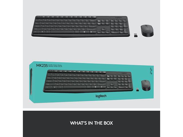 sokker Krympe tre Logitech MK235 Wireless Keyboard and Mouse Combo for Windows, 2.4 GHz  Wireless Unifying USB Receiver, 15 FN Keys, Long Battery Life, Compatible  with PC, Laptop - Newegg.com