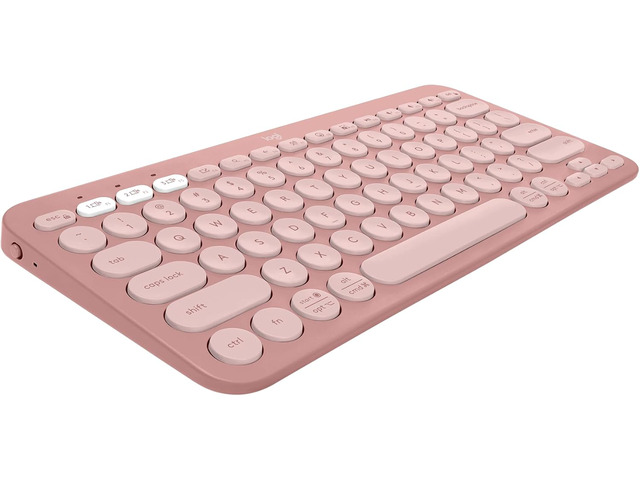 Logitech Pebble Keys 2 K380s, Multi-Device Bluetooth Wireless Keyboard with Customizable Shortcuts, Slim and Portable, Easy-Switch for Windows, macOS, iPadOS, Android, Chrome OS - Tonal Rose
