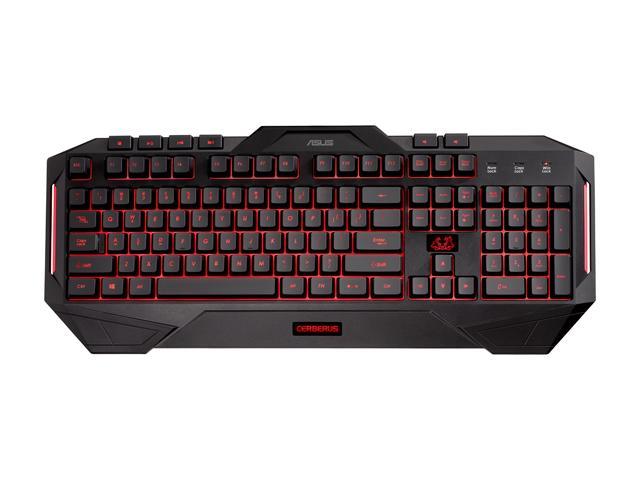 Asus Cerberus Keyboard,USB,Red / Blue LED backlight,Dedicated media ...