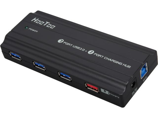 HooToo HT-UH004 SuperSpeed USB 3.0 7-Port  Hub + 1-Port 5V/2A Charging Port, Include 5V/4A Power adapter and USB 3.0 Cable
