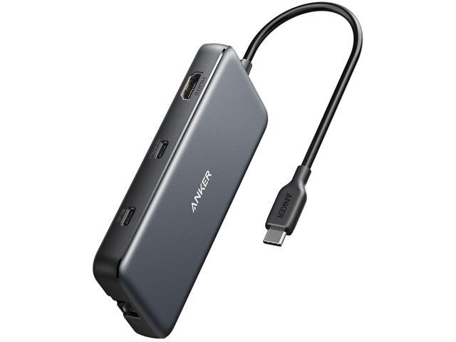 Anker USB C Hub, PowerExpand 8-in-1 USB C Adapter, with 100W Power Delivery, 4K 60Hz HDMI Port, 10 Gbps USB C and 2 USB A Data Ports, Ethernet Port, microSD and SD Card Reader, for MacBook Pro and More