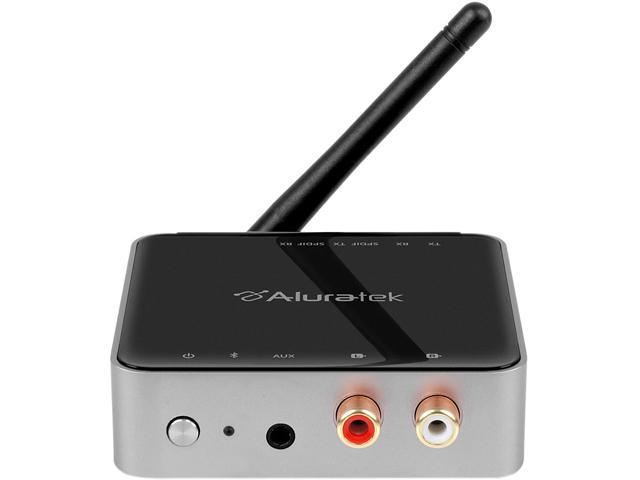 Aluratek Bluetooth Optical Audio Receiver / Transmitter | Single Antenna | Bluetooth 5 | 300 ft. Range