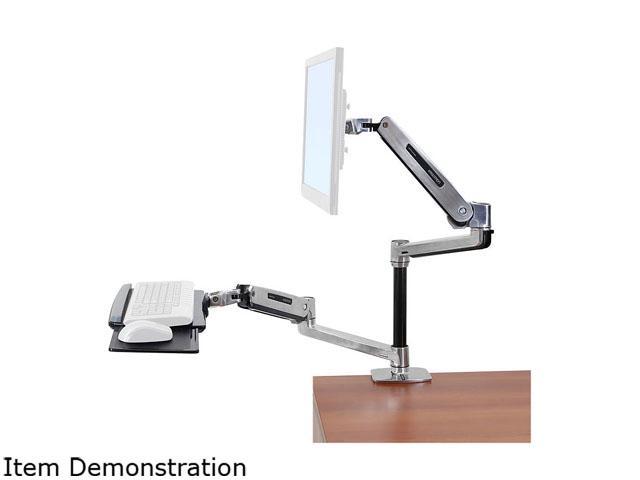 Ergotron WorkFit-LX Sit-Stand Desk Mount System - Mounting kit (articulating arm, pole, keyboard arm, 2 extension bracke