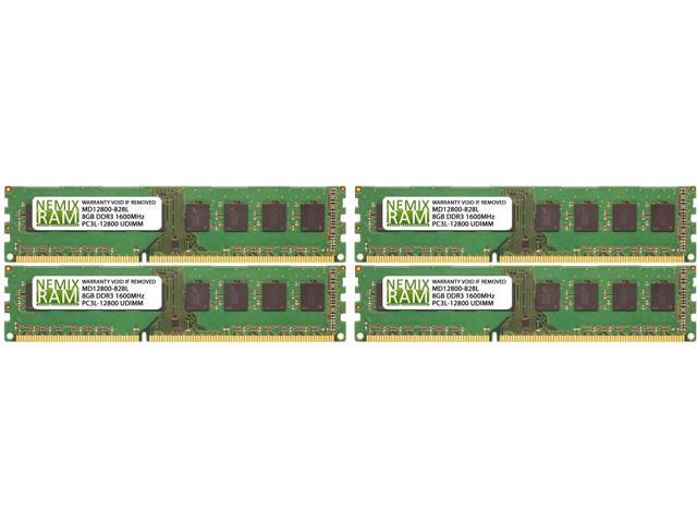 NEMIX RAM 32GB (4 x 8GB) DDR3 1600 (PC3 12800) Desktop Memory Module - MD12800-828LK04-517