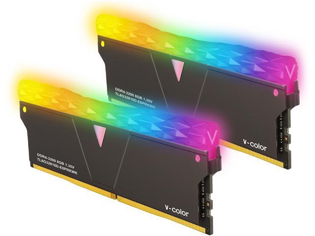 v-Color Prism Pro RGB 16GB (2x8GB) DDR4 3200MHz (PC4-25600) SK Hynix IC Gaming Memory Model  TL8G32816D-E6PRKWK