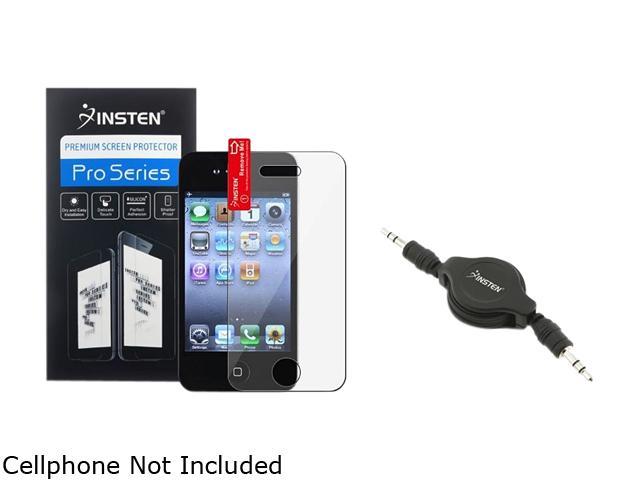 Car Audio Aux Cable M To Male + LCD Screen Protector For Apple® iPhone® 4 4G s 4s
