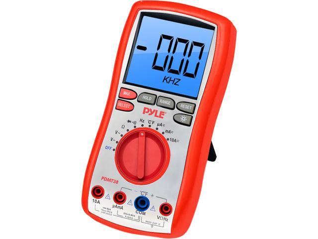 Digital LCD AC, DC, Volt, Current, Resistance, and Range Multimeter W/ Rubber Case, Test Leads And Stand