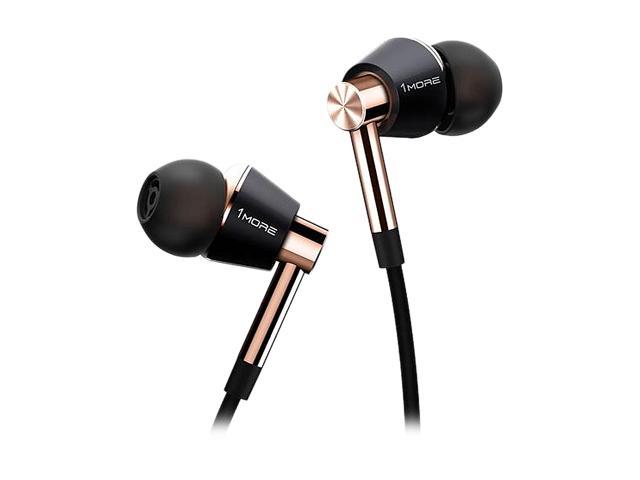 1MORE Triple Driver in-Ear Earphones Hi-Res Headphones with High Resolution, Bass Driven Sound, MEMS Mic, in-Line Remote, High Fidelity for Smartphones/PC/Tablet- Gold