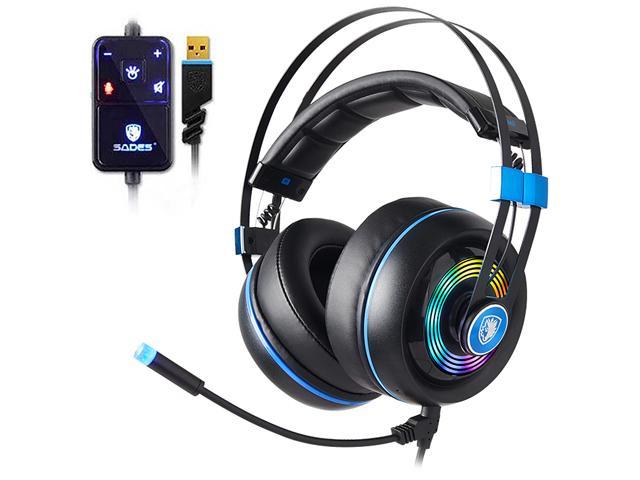 SADES Armor Gaming Headset Realtek Gaming Audio Immersive In Games  Lightweight RGB Noise-Cancelling Headphones With Flexible Microphone For PC  Gamers - Newegg.com