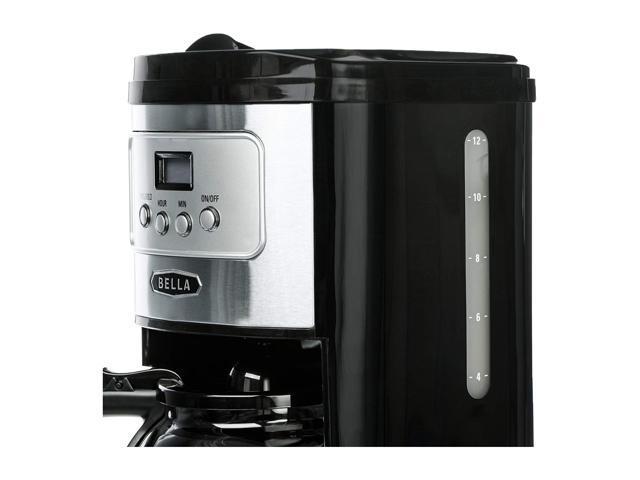 Bella - 12-Cup Coffee Maker - Black/Stainless Steel 