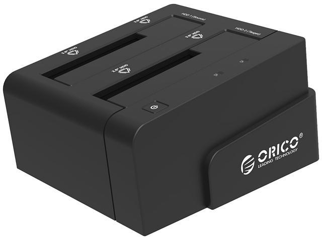 ORICO 6628US3-C-BK USB 3.0 SATA HDD Dual Bay Docking External Enclosure with Clone Function for 2.5” and 3.5” Hard Drive or SSD (Black)