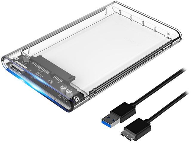 ORICO 2.5" Transparent USB 3.0 to SATA 3.0 External Hard Drive Disk Enclosure Box, USB 3.0 High-Speed Case for 2.5" HDD / SSD, Case Support UASP Protocol SATA III Tool Free