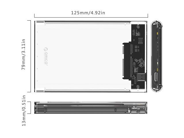 2.5 inch SATA HDD Extraneous Case Black WEIJIAQI-US Sizing: 126mm x 75mm x 13mm Color : Black