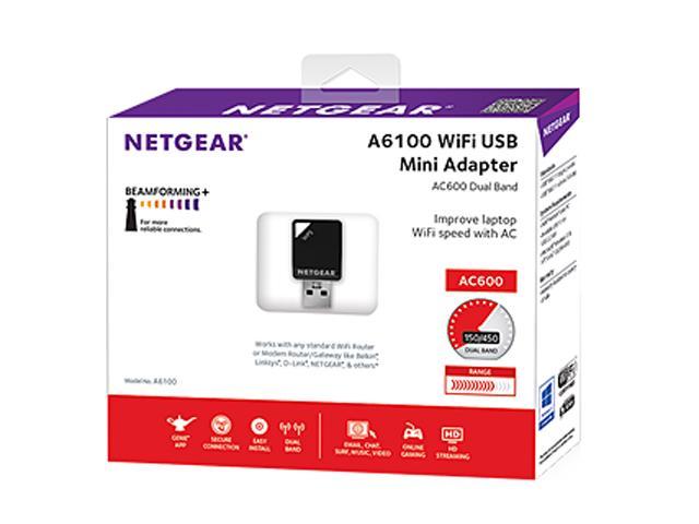 Imagination dramatiker grammatik NETGEAR AC600 Dual Band WiFi USB Mini Adapter (A6100), Black Wireless  Adapters - Newegg.com
