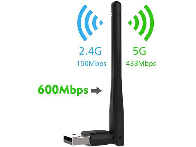 600Mbps Wifi Network Card USB 2.0 Dual Band 2.4G/5G Wifi Adapter 802.11 AC USA 