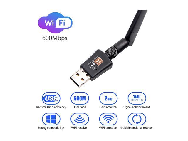 Wewoo - Carte Réseau Wifi noir pour Ordinateur Portable / PC EP-AC1635 600  Mbps Double Bande Sans Fil 11AC USB Ethernet 2dBi Antenne - Clé USB Wifi -  Rue du Commerce