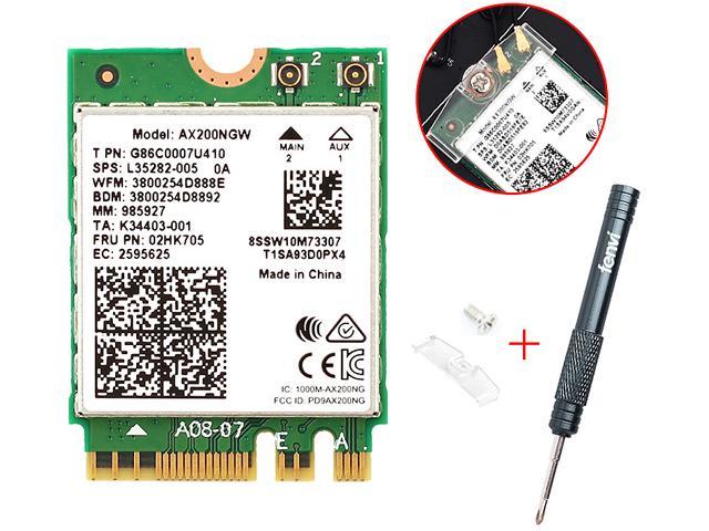 2400Mbps WiFi 6 M.2 Key E For Intel AX200 Dual Band Wireless Adapter, AX200NGW Bluetooth 5.2 Wi-Fi Network Card, 2.4G/5Ghz, 802.11ac/ax, Support MU-MIMO, OFDMA, Support Windows 10/11 64Bit For Laptop