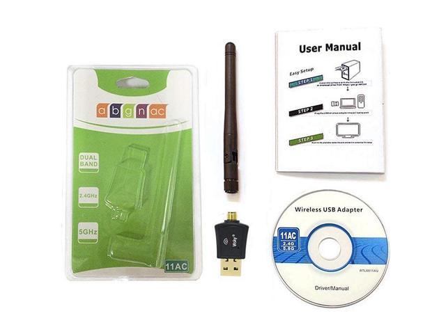 Dual Band 600Mbps USB WiFi Dongle Wireless LAN Adapter 802.11ac/a/b/g/n 5/2.4Ghz 