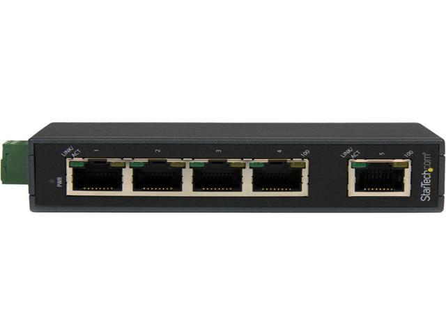 StarTech IES5102 StarTech.com 5 Port Industrial Ethernet Switch - DIN Rail Mountable - 5 Ports - 10/100Base-TX - 2 Layer Supported - Rail-mountable - 2 Year