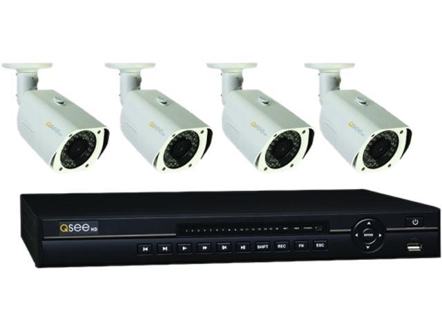 Q-SEE QC908-4L3-1 8 Channel HD Security System with 4 x 720P Day/Night Outdoor  Camera and 1TB HDD