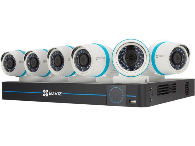 EZVIZ Outdoor 4MP IP PoE Video Security Surveillance System, 6 Weatherproof HD Cameras, 8 Channel 2TB NVR Storage, Night Vision, Motion Tracking (BN-1846A2)