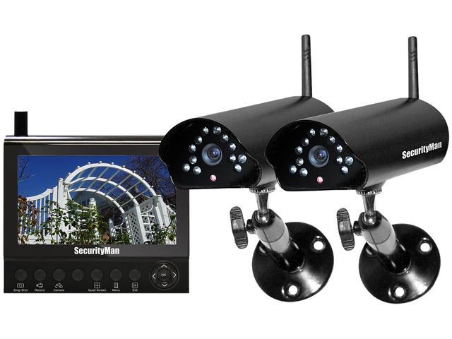 SecurityMan DIGILCDDVR2 Two digital wireless cameras with LCDDVR system Black