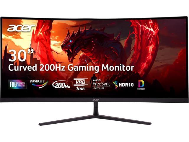 acer Nitro 29.5"" 1500R Curved Zero-Frame UWFHD 2560 x 1080 Gaming Monitor | AMD FreeSync Premium | Up to 200Hz | 1ms VRB | VESA Mountable | 2 x Display Port 1.4 & 2 x HDMI 2.0 | ED306C Xbmiippx