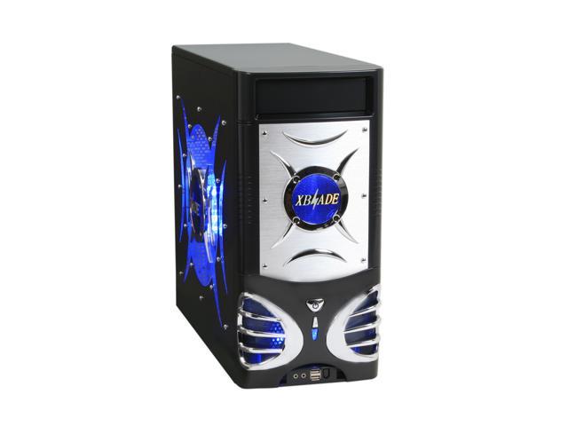 LOGISYS Computer XBlade CS859BK Black/Silver Steel ATX Mid Tower Computer Case 450W Power Supply