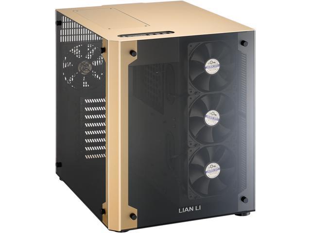 LIAN LI PC-O8WGD Gold Aluminum ,and Tempered glass Computer Case