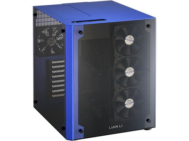 LIAN LI PC-O8WBU Blue Aluminum ,and Tempered glass Computer Case