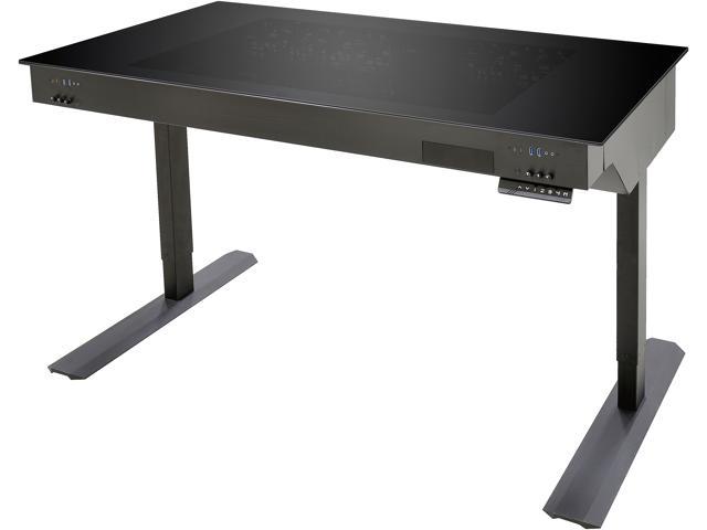 LIAN LI DK-05X Black Aluminum / Steel Desk Computer Case 2 x ATX PSU (Optional) Power Supply