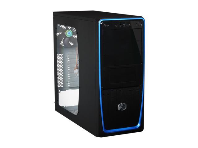 Cooler Master Elite 311 - Mid Tower Computer Case with Windowed Side Panel and Blue Trim