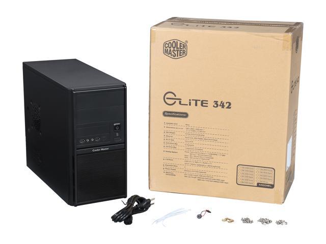 Cooler Master Elite 342 RC-342-KKRJ-GP Black Steel / Plastic Micro ATX Mini  Tower Computer Case 400W Power Supply