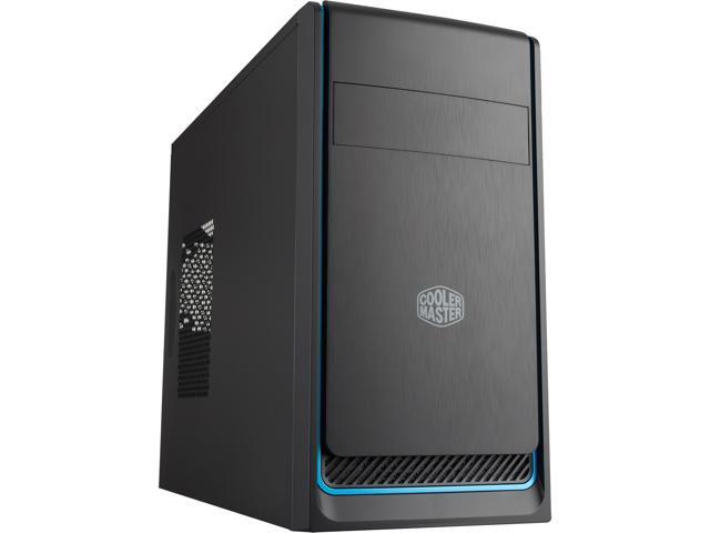 Cooler Master MasterBox E300L Micro-ATX Tower with Front Brushed Panel, Blue Accent Trim & Side Ventilation Vent