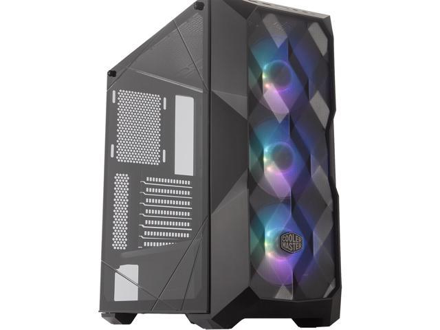 Cooler Master MasterBox TD500 Mesh Airflow ATX Mid-Tower with Polygonal Mesh Front Panel, Crystalline Tempered Glass, E-ATX up to 10.5", Three 120mm ARGB Lighting Fans