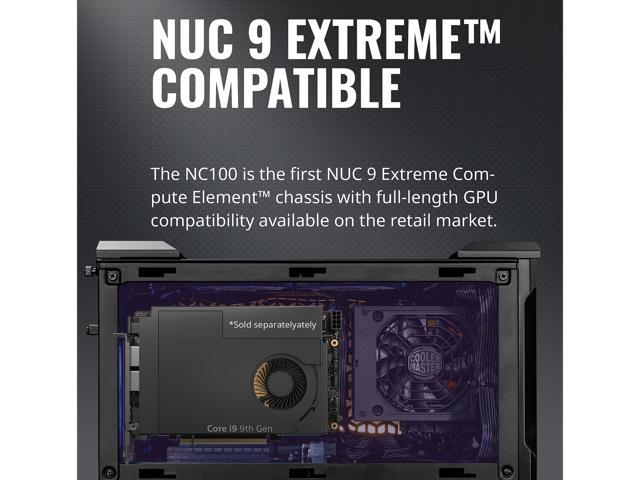 Cooler Master MasterCase NC100 SFF Small Form Factor 7.9 Liter Case with  V650 Gold SFX PSU, GPUs 2.5 slots up to 320mm for Intel NUC 9 Extreme  Element