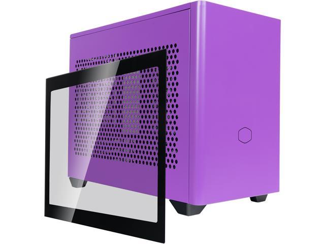 Cooler Master MasterBox NR200P Nightshade Purple SFF Small Form Factor Mini-ITX Case w/ Tempered Glass or Vented Panel Option, PCI Riser Cable, Triple-slot GPU, Tool-Free and 360 Degree Accessibility